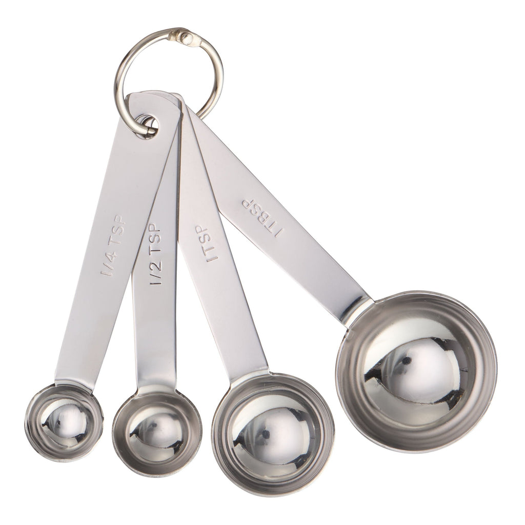 Multi-Functional Kitchen Stainless Steel 4-Piece Nesting Measuring Spoons Set, Stainless Steel Finish - Kitchen Gadget Tool for Quick Food Prep - Default Title