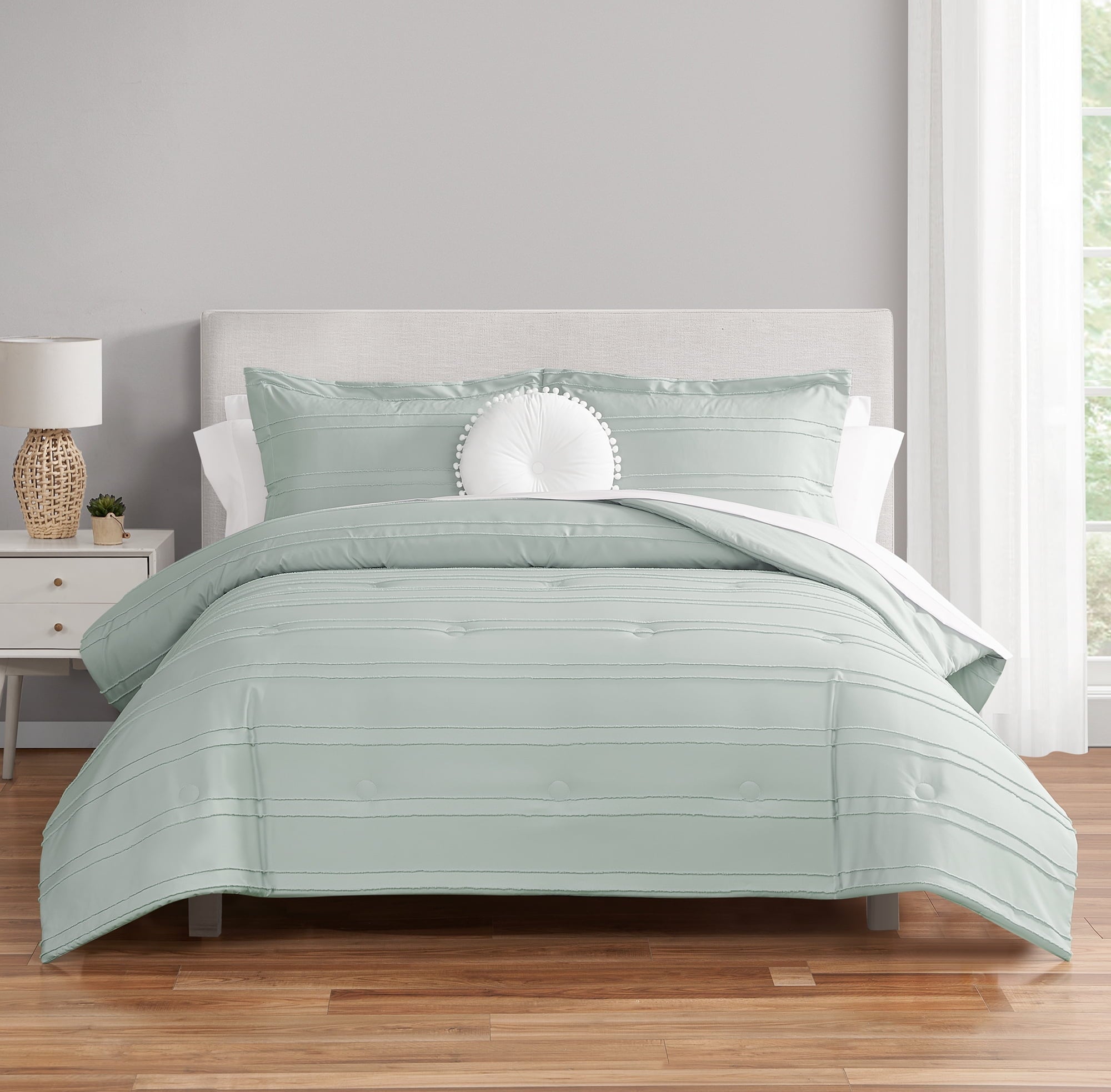 Fluffy Down Alternative Mint 10 Piece Bed in a Bag Comforter Set with Sheets, Queen - All-Season Down Alternative Comforter Insert - Default Title