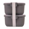 Playful Geometric Plastic Food Storage Bento Snack Container, Rectangle, Grey, 19oz Capacity, Made for Portable Food Storage - Fun Food Fidget Cookie Squishable Toy - Default Title