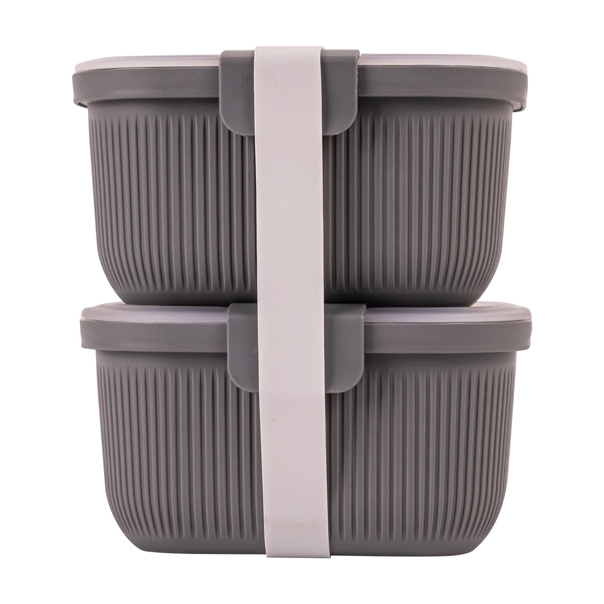 Playful Geometric Plastic Food Storage Bento Snack Container, Rectangle, Grey, 19oz Capacity, Made for Portable Food Storage - Fun Food Fidget Cookie Squishable Toy - Default Title