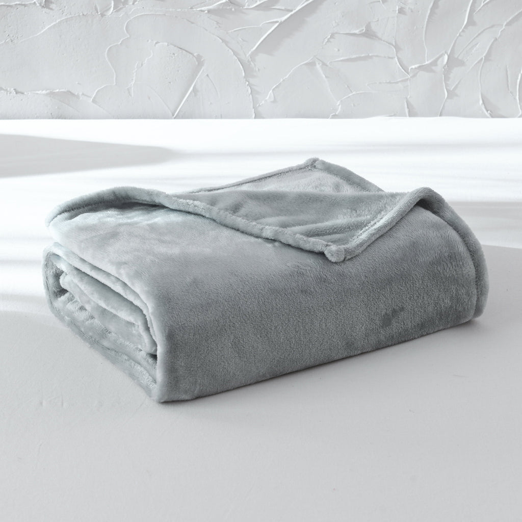 Lightweight Warm Super Soft Plush Blanket, Gray, Twin, Adult/Teen - Luxury Knitted Decorative Throw Blanket with Fringes - Default Title