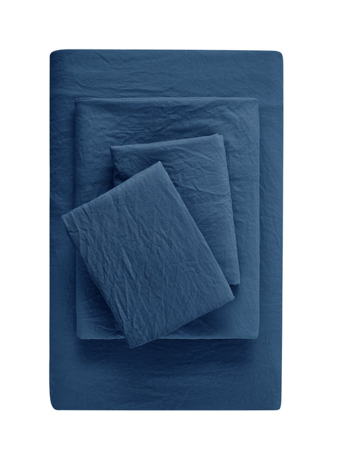 Cooling Sateen Ultra Soft Microfiber Bed Sheet Set, Twin-XL, Indigo, 3 Piece - Premium Ultra-Soft Pillowcase Pair for Sleeping - Default Title