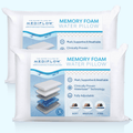 Orthopedic Support Memory Foam Water Pillow - Adjustable Pillow for Neck Pain Relief, Pillow for Side, Back, and Stomach Sleepers, The O... - Orthopedic Shredded Foam Bed Pillow Set - Default Title