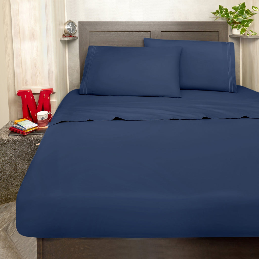 Ultra-Soft RV Sheets Queen Size Bed Set, Microfiber RV Bunk Bed Sheets, Short Queen, Navy Blue - Premium Ultra-Soft Pillowcase Pair for Sleeping - Default Title