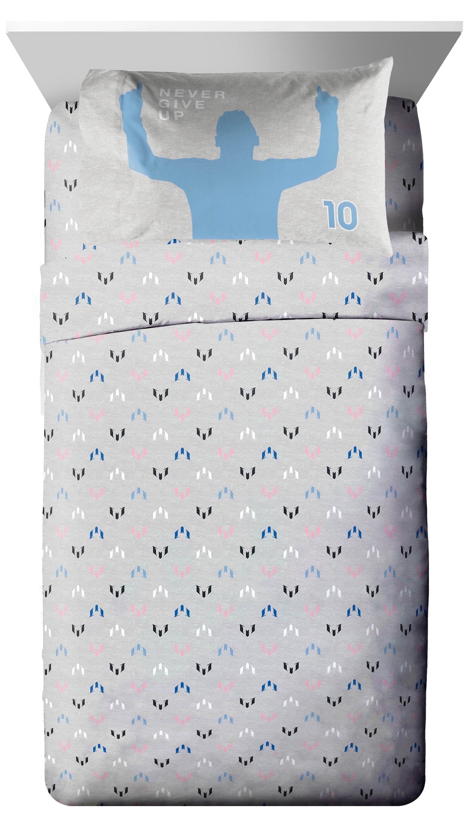 Cooling Sateen Lionel 3 Piece Twin Size Bed Sheet Set - Soccer Theme Bedding for Kids & Teens - Breathable Egyptian Cotton Flat & Fitted Sheets - Default Title