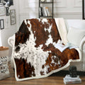 Super Soft Flannel Milk Cow Print Throw Blanket for Bed Chair,Black Brown Cowhide Fleece Blanket 50"x60",Farmhouse Rustic Animal Skin We... - Lightweight Plush Warm Blanket for All Seasons - Default Title