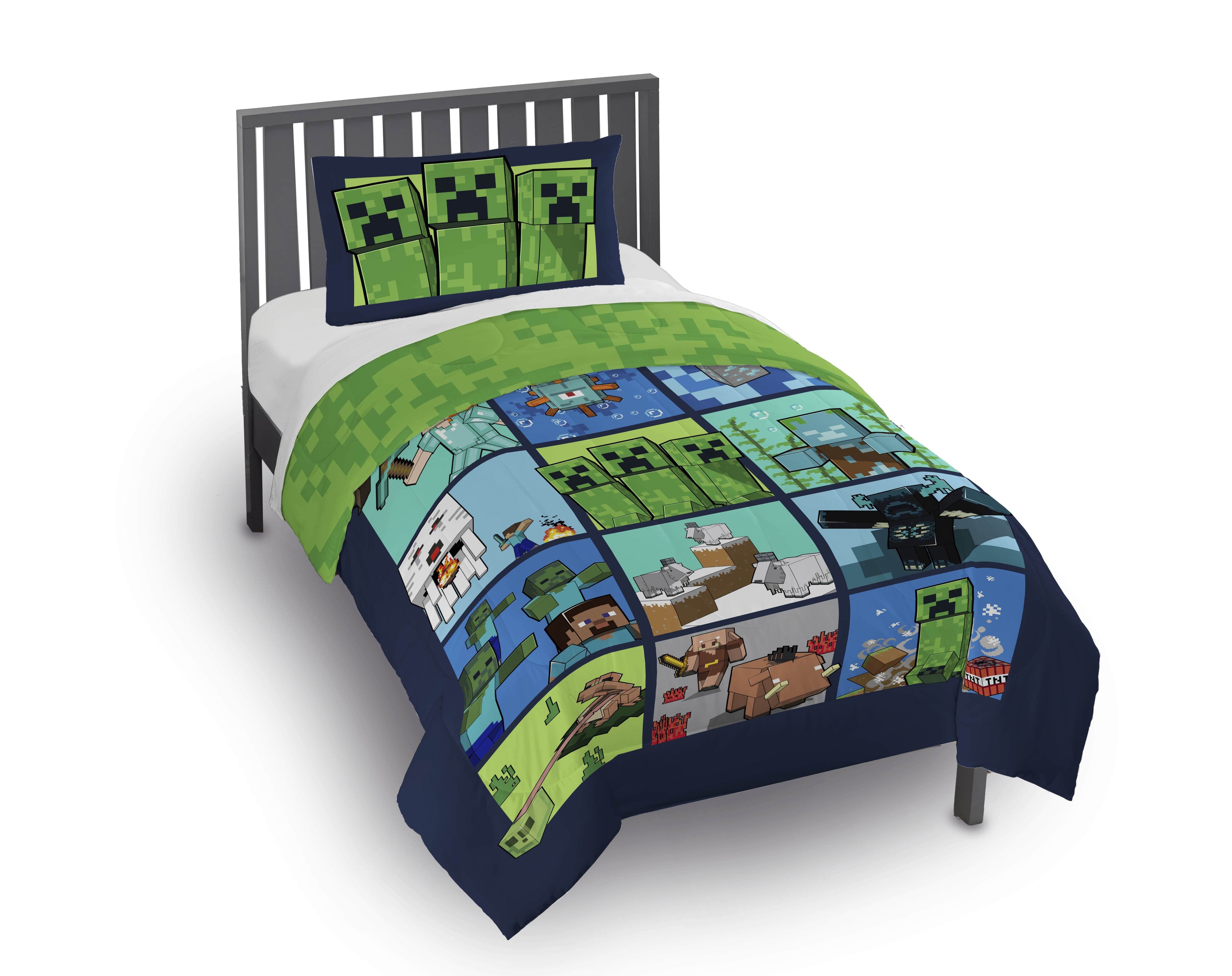 Heavyweight Warmth Kids 2 Piece Green Reversible Comforter and Pillowcase Bedding Set, Twin/Full - Cloud-Like Soft Lightweight Bed Comforter - Default Title