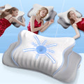 Ergonomic Memory Foam Ergonomic Cervical Pillows，Memory Foam Bed Pillow for Neck & Shoulder Pain Relief for Side Back Stomach Sleepers White - Ergonomic Memory Foam Pillow for Neck Pain Support - Default Title