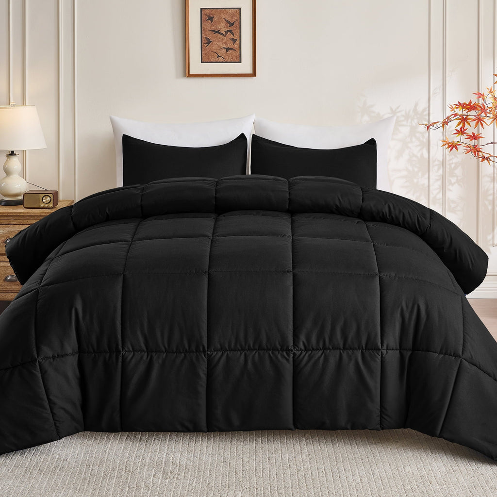 Hypoallergenic Cloud Queen Size Comforter Sets, 3 Piece Soft Quilted Bedding Sets, All-Season Down Alternative Comforter with 2 Pillow Sha... - Luxurious Quilted Duvet Cover Set - Default Title