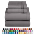 Breathable Luxury Queen Sheets Set, 1800 Series 4 Piece Sheets , Luxury Soft Microfiber Queen Size Bed Sheets Set, Gray - Premium Ultra-Soft Pillowcase Pair for Sleeping - Default Title