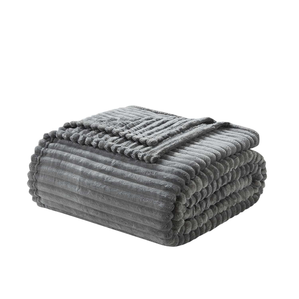 Lightweight Warm Cut Plush Fleece Blanket, Soft Lightweight Fuzzy Luxury Throw Size Bed Blankets for Bed, Throw, Gray - Luxury Knitted Decorative Throw Blanket with Fringes - Default Title