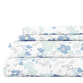 Breathable Luxury 4 Piece Pattern Microfiber Bed Sheets Set, Light Blue Violets, Full - Breathable Egyptian Cotton Flat & Fitted Sheets - Default Title