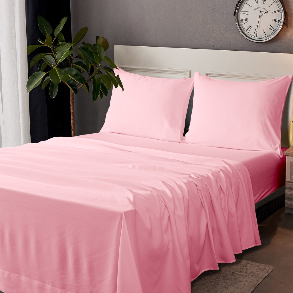 Premium Egyptian Cotton Microfiber Bed Sheets Set - 1800 Series Soft Sheet Set- 3 Piece - Twin XL - Pink - Premium Ultra-Soft Pillowcase Pair for Sleeping - Default Title