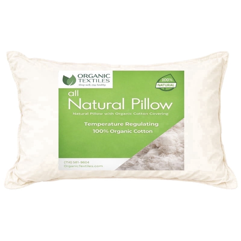 Decorative Plump 100% Organic Cotton Pillow with Organic Cotton Cover - GOTS CERTIFIED - Adjustable Loft, Head Neck Pain Relief, Back ... - Orthopedic Shredded Foam Bed Pillow Set - Default Title