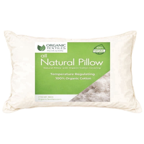 Decorative Plump 100% Organic Cotton Pillow with Organic Cotton Cover - GOTS CERTIFIED - Adjustable Loft, Head Neck Pain Relief, Back ... - Orthopedic Shredded Foam Bed Pillow Set - Default Title
