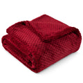 Reversible Sherpa Maroon Red Throw Blanket for Couch, Twin Bed, Soft Fleece Throws for Sofa Chair, Fuzzy Waffle Textured Blanket, Cozy ... - Cozy Fleece Throw Blanket for Couch & Bed - Default Title