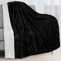 Super Soft Flannel Reversible Sherpa Fleece Throw Blanket Black, Plush Flannel Throw, Ultra Soft Warm Ribbed Microfiber Blanket for Sofa... - Lightweight Plush Warm Blanket for All Seasons - Default Title
