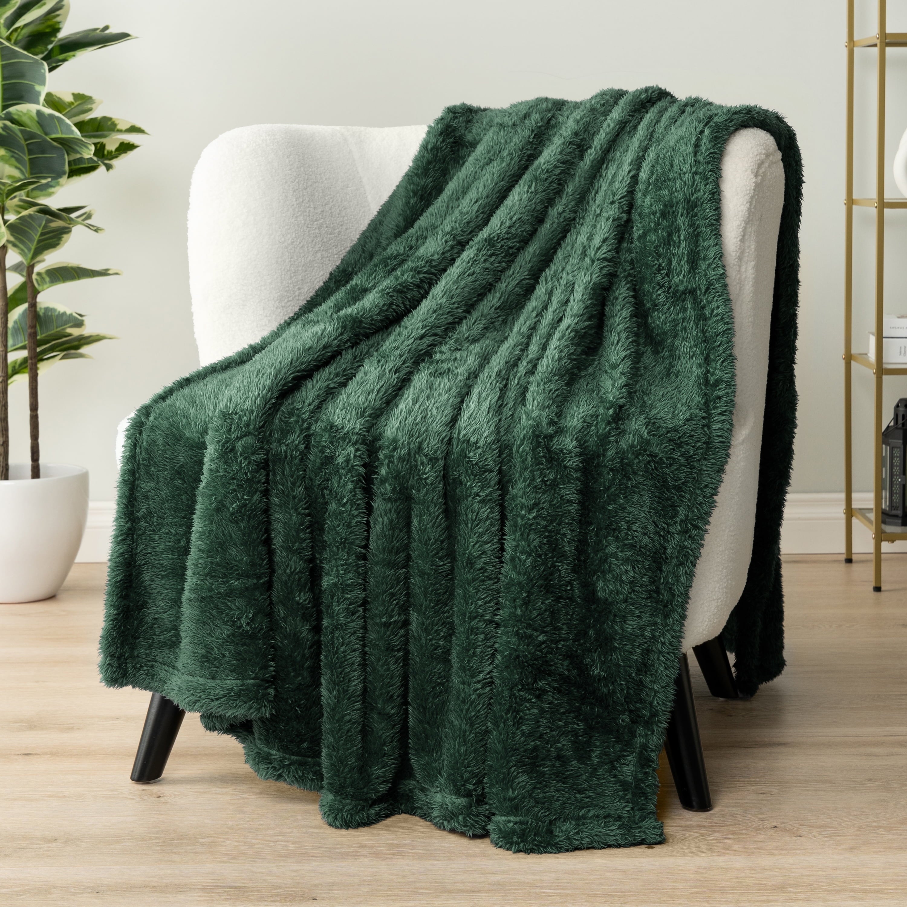 Reversible Sherpa Sherpa Throw Blanket For Couch Sofa, Emerald Green Fluffy Warm Plush Blanket for Bed, Cozy Super Soft Lightweight Thr... - Cozy Fleece Throw Blanket for Couch & Bed - Default Title
