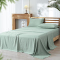 Wrinkle-Resistant Bamboo Bed Sheet Sets, 4 Pieces King Silky Soft Bedding Sheets, 1800 Thread Count 16 Inch Deep Pockets, Sage Green - Premium Ultra-Soft Pillowcase Pair for Sleeping - Default Title