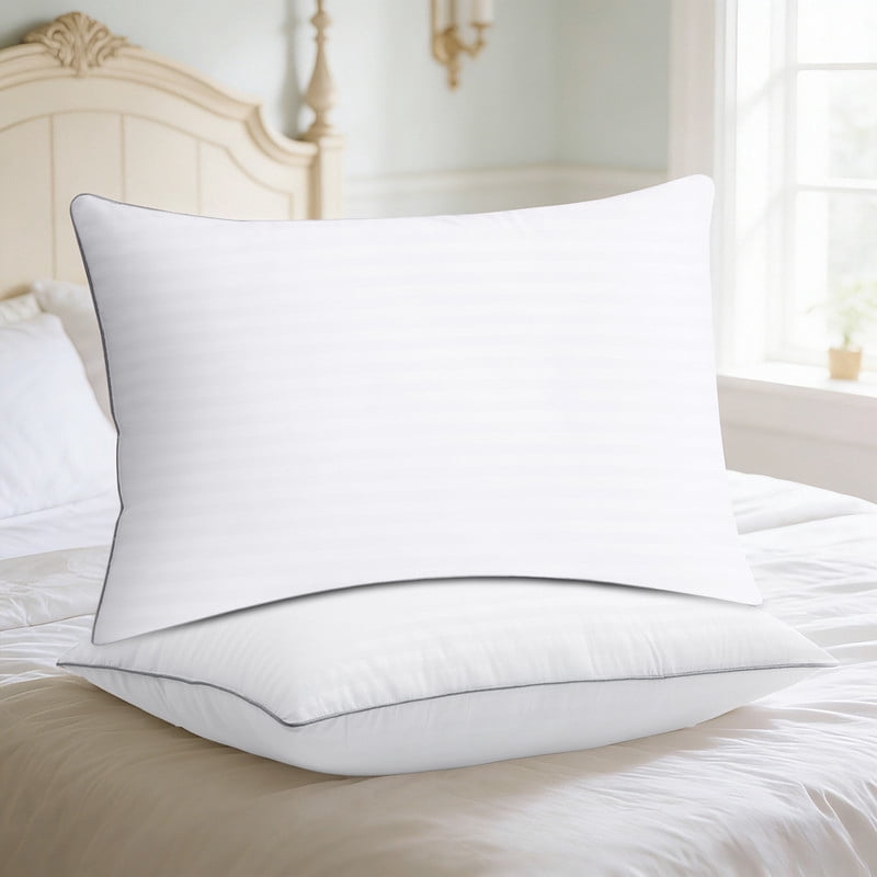 Ergonomic Memory Foam Pillows Queen Size Set of 2, Bed Pillows for Side, Back and Stomach Sleepers, Super Soft Down Alternative Filling, Lu... - Hotel Quality Plush Sleeping Pillows - Default Title