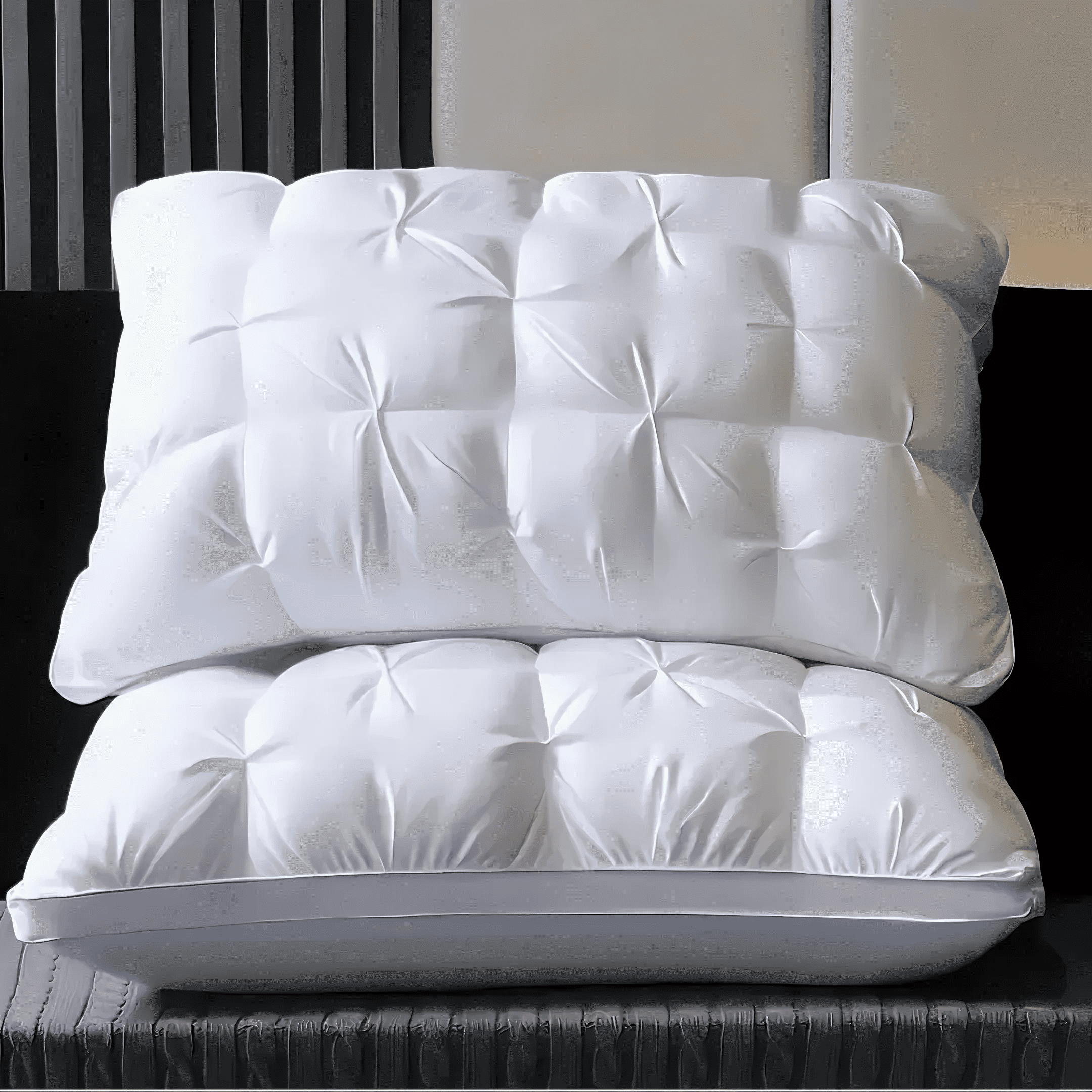 Decorative Plump Queen Size Bed Pillows Set of 2, Hotel Quality, Down Alternative Gusseted Bed Pillows for Side, Back, or Stomach Slee... - Hotel Quality Plush Sleeping Pillows - Default Title
