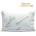 Ergonomic Memory Foam Queen Size Bamboo Pillow, Memory Foam Bed Pillows with Washable Pillowcases, Queen - Ergonomic Memory Foam Pillow for Neck Pain Support - Default Title