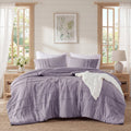 All-Season Full/Queen Comforter Set, Boho 3-Piece Pintuck Stitching Bedding Set, Soft Washed Pleated Bed Sets with Pillow Shams,... - Hypoallergenic Ultra-Fluffy Quilt for Winter - Default Title
