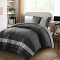 Luxurious Quilted Twin/Twin XL Comforter Set Black, 2 Pieces Faux Suede Comforters Twin/Twin XL Size, Pieced Bedding Comforters Sets, C... - All-Season Down Alternative Comforter Insert - Default Title