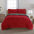 Luxurious Quilted Reversible 3pc Comforter Set- Available In A Few Sizes And Colors , Full/Queen, Red/Gray - Hypoallergenic Ultra-Fluffy Quilt for Winter - Default Title