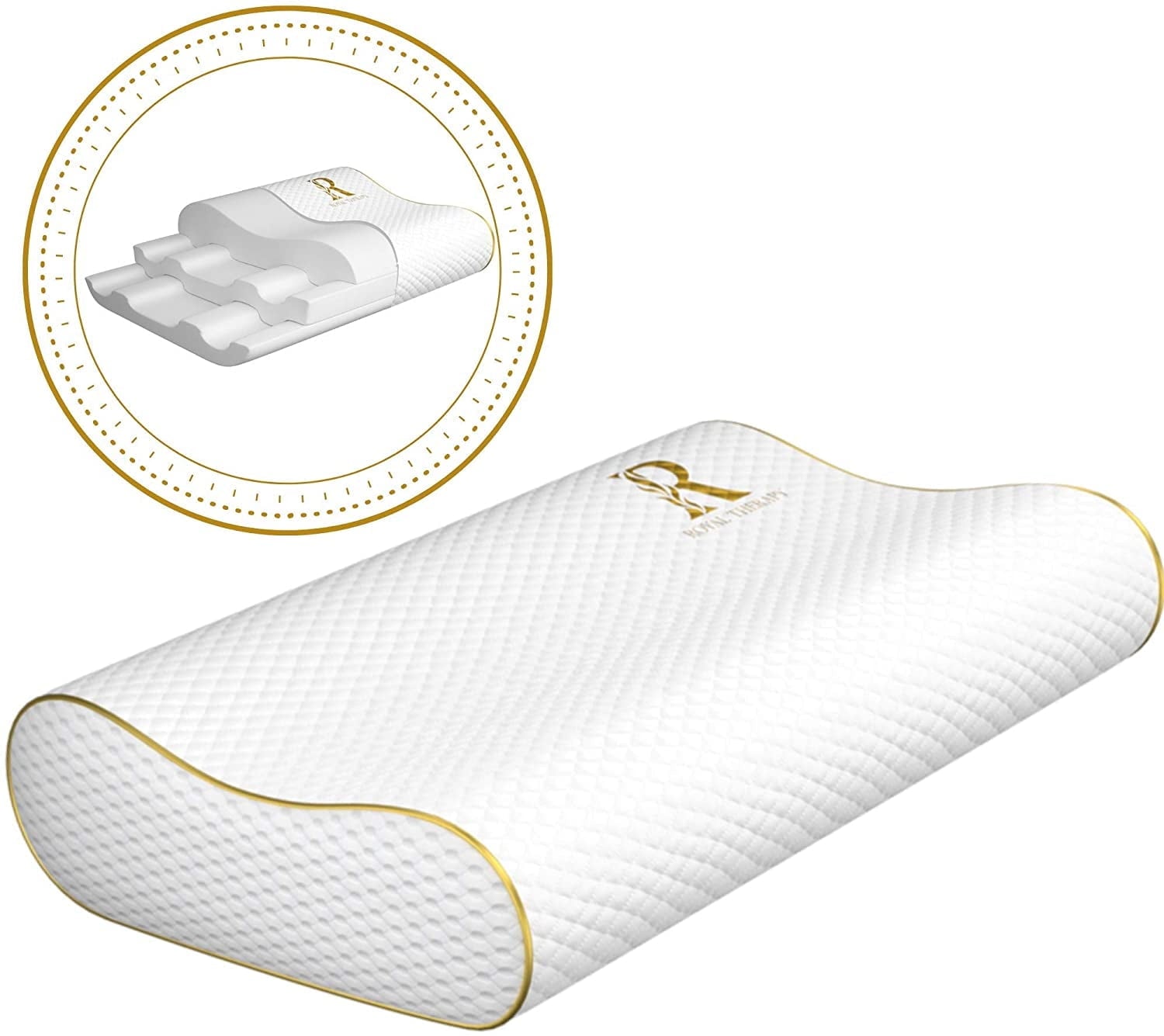 Fluffy Shredded Queen Memory Foam Pillow + Extra Pillowcase, Bed Pillow for Neck & Shoulders for Adult - Decorative Throw Pillow Cushion for Sofa & Bed - Default Title