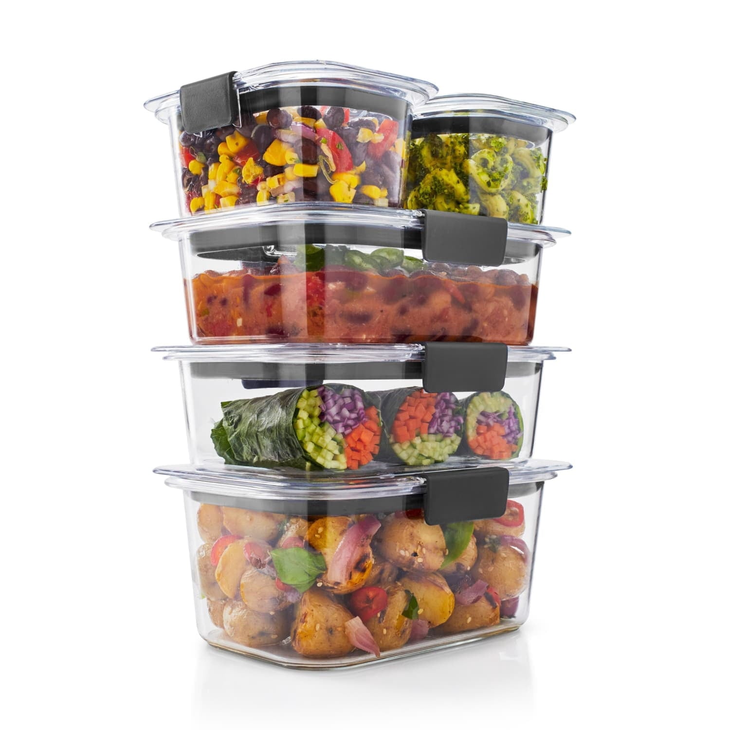 Playful Geometric 10-Piece Set, Leak-Proof and Clear Food Storage Containers - Squishy Dohnut Sweet Treat Shaped Stress Toy - Default Title