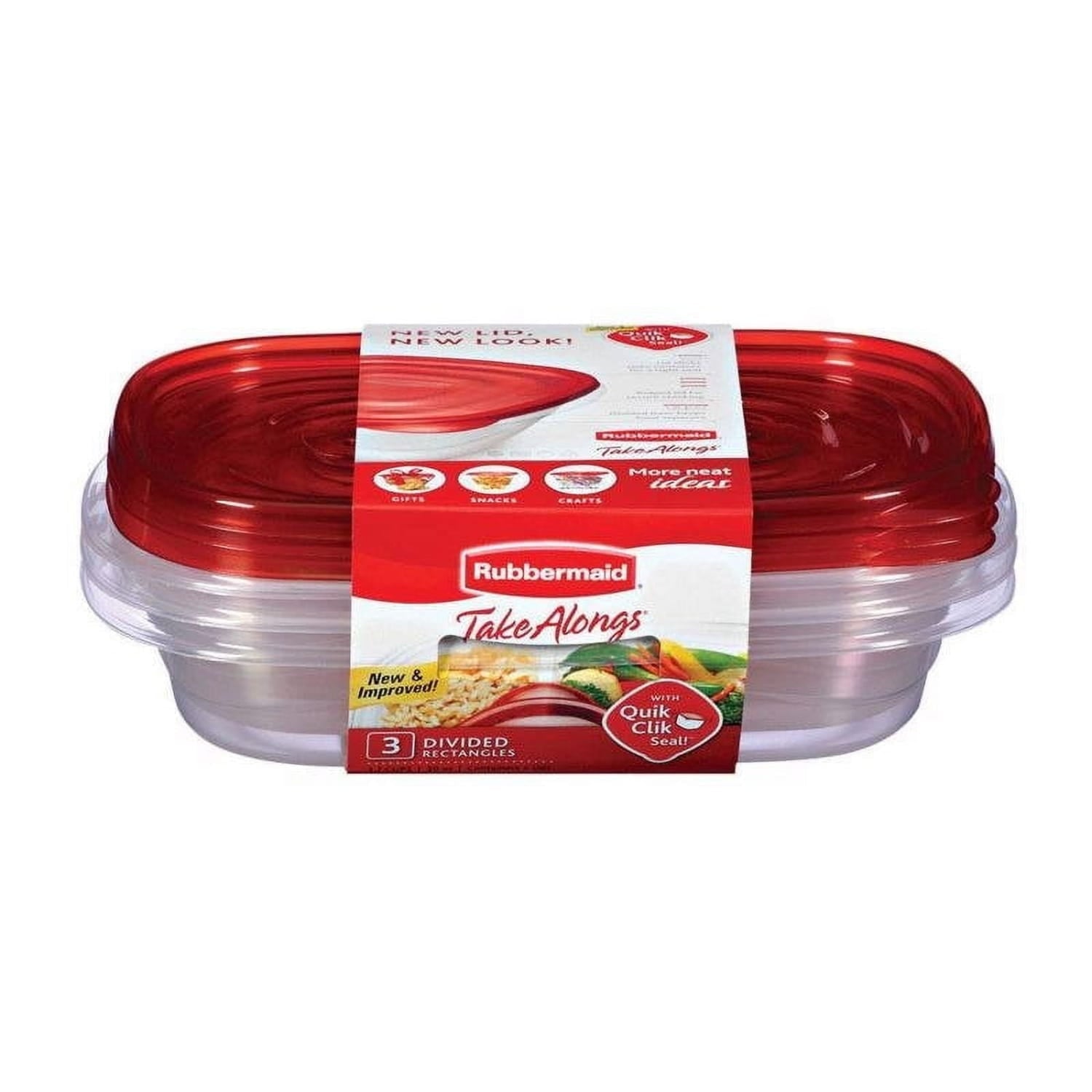 Fun Food Fidget alongs Divided Rectangular Food Storage Containers, 3.7 Cup, 3-Pack - Fun Food Fidget Cookie Squishable Toy - Default Title