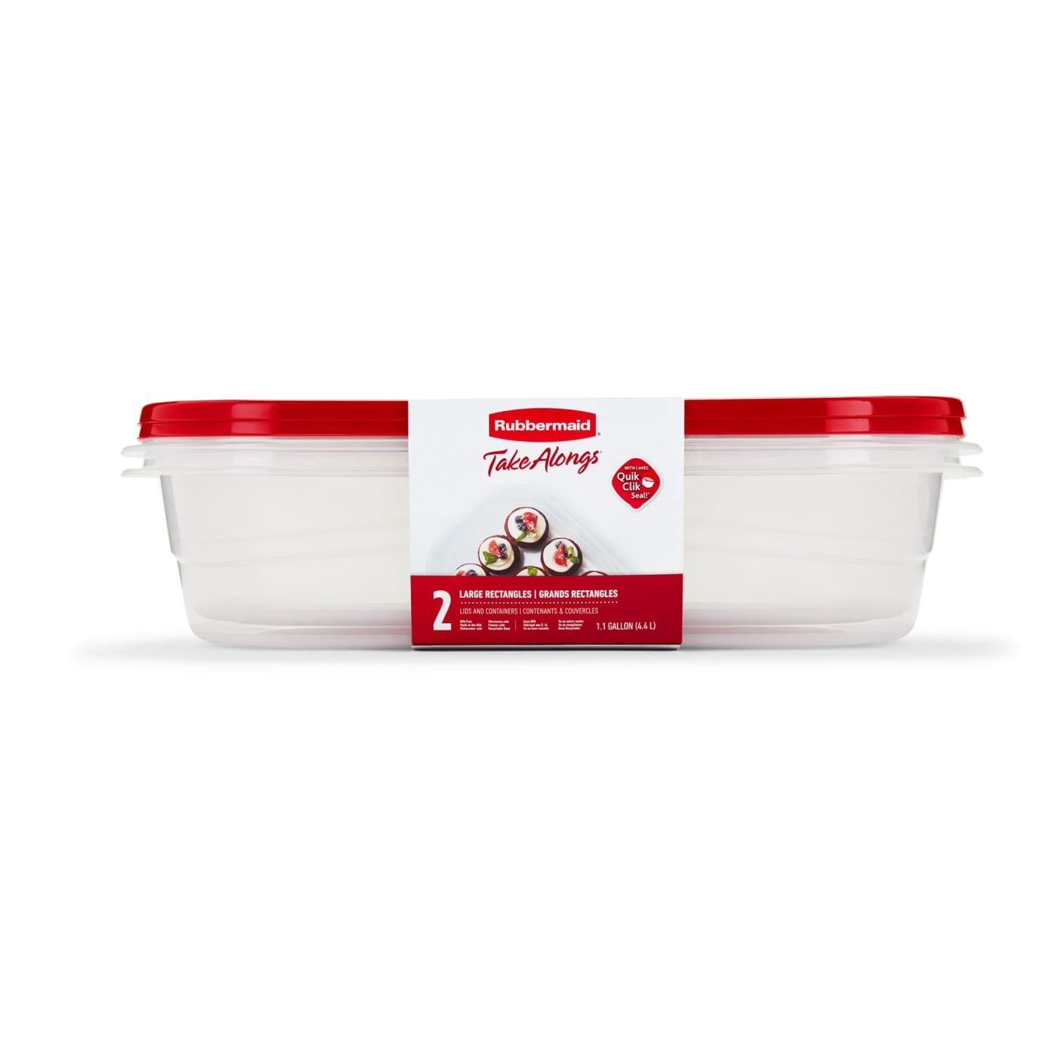 Playful Geometric 1 Gallon, 2 Packs, Red, Large Rectangular Plastic Food Storage Containers - Deliciously Soft Cupcake Sensory Glob - Default Title