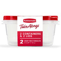 Playful Geometric 8 Cups, 2 Packs, Red, Plastic Deep Rectangle Food Storage Containers - Playful Star & Heart Shaped Geometric NeeDoh - Default Title
