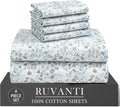 Premium Egyptian Cotton 6 Pcs Cotton Sheets - 100% Natural Cotton Soft, Lightweight & Breathable Crispy Percale Bed Sheets, King Size Sheets ... - Premium Ultra-Soft Pillowcase Pair for Sleeping - Default Title