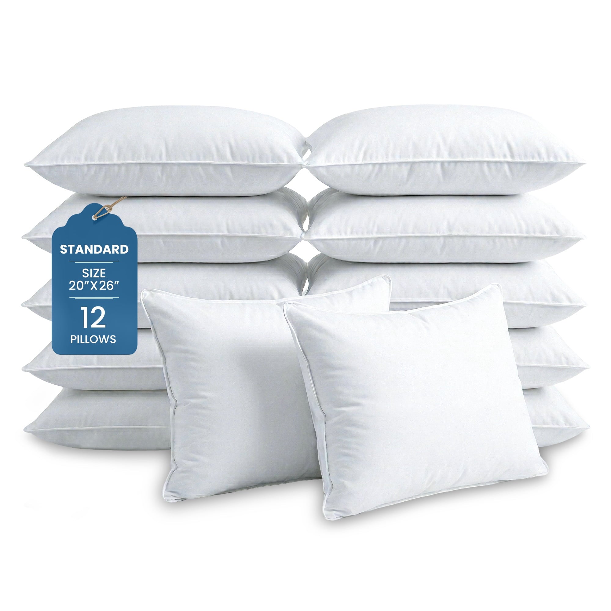 Orthopedic Support Ryotei Economy Bulk Hotel Pillows 20"x26" Standard (Pack of 12) | Premium Cluster Fiber Fill | Soft Down Alternative ... - Ergonomic Memory Foam Pillow for Neck Pain Support - Default Title