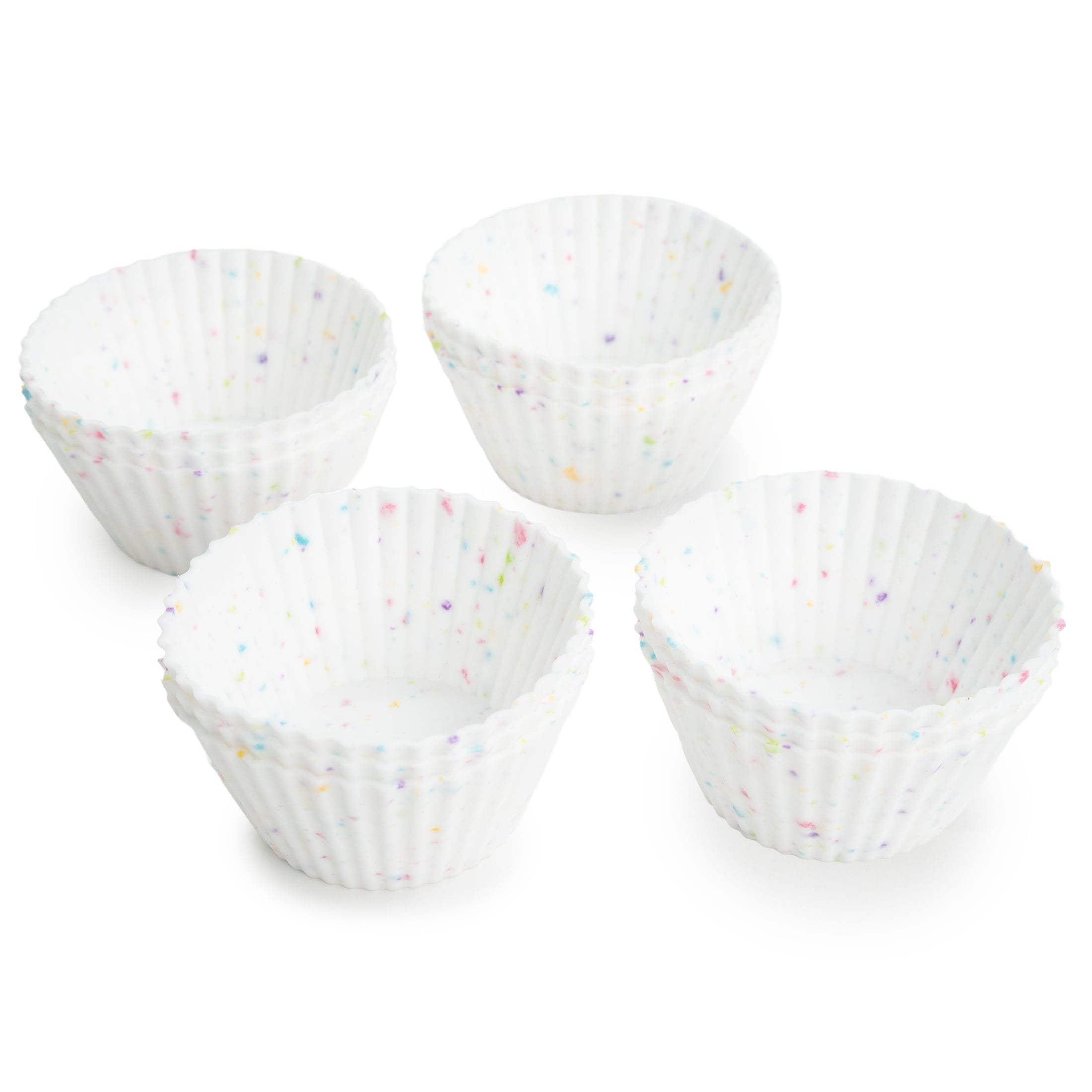 Ergonomic Manual Reusable Non-Stick Silicone Baking Cups (12 Pack) - Standard Size - Confetti - Innovative Kitchen Helper for Modern Cooking - Default Title