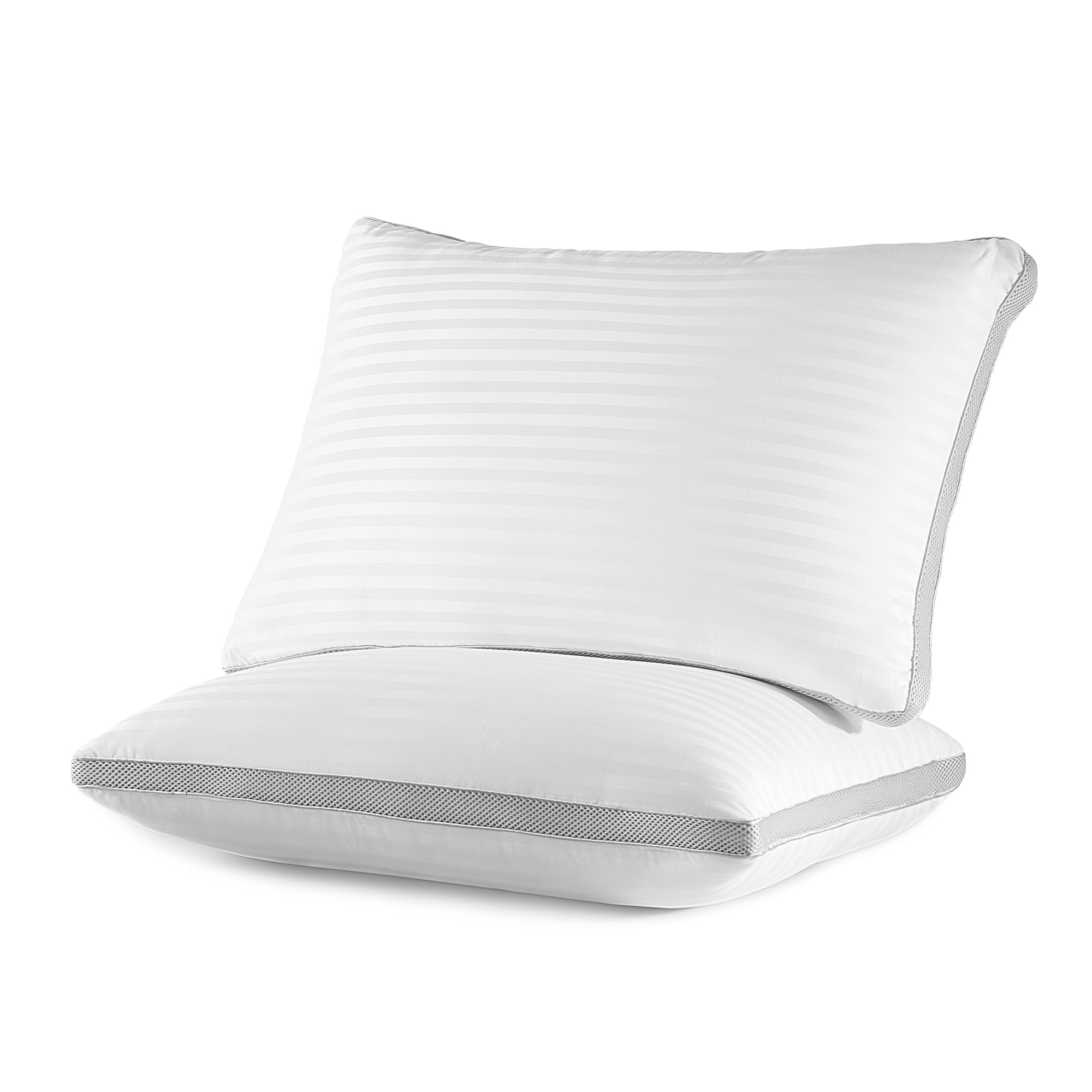 Ergonomic Memory Foam Bed Pillows for Sleeping, Queen Size Set of 2, Sandwich Mesh with Breathable Sides, Premium Medium pillows for Back, ... - Ergonomic Memory Foam Pillow for Neck Pain Support - Default Title