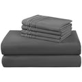 Cooling Sateen 6 Pieces Bed Sheet Set, 1800 Series Soft Microfiber Queen Sheets with 16" Deep Pocket, Dark Gray - Breathable Egyptian Cotton Flat & Fitted Sheets - Default Title