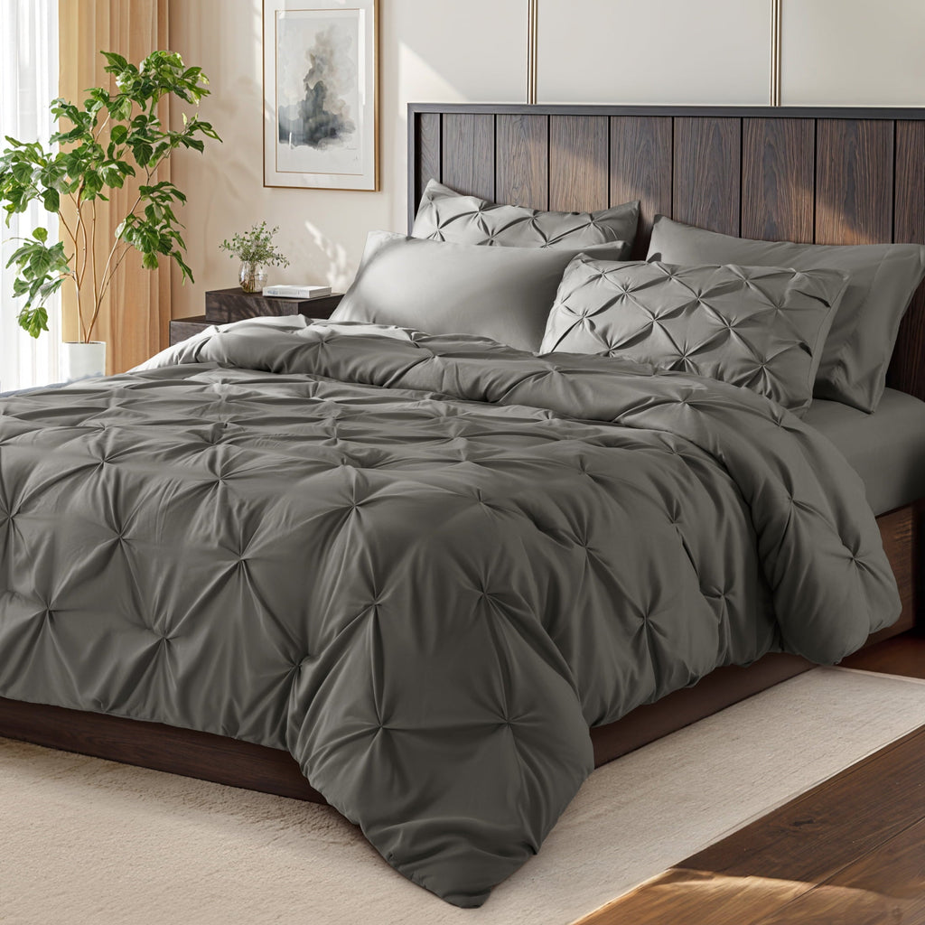 Heavyweight Warmth Queen Comforter Set, 7 Pieces Bedding Sets for All Season, Bed in a Bag with Pleated Comforter - Flat Sheet & Fitted ... - Luxurious Quilted Duvet Cover Set - Default Title