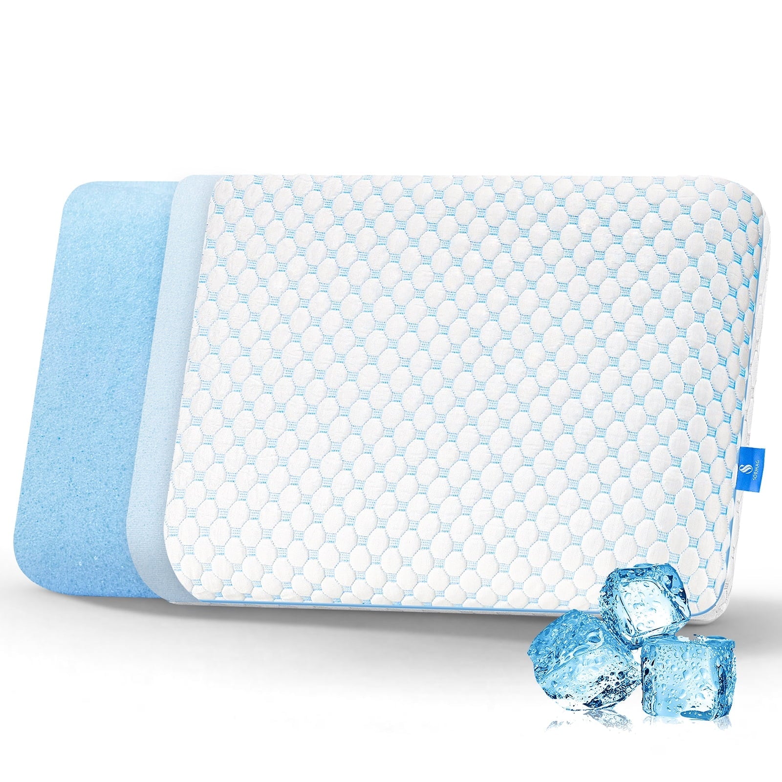 Fluffy Shredded Memory Foam Pillow for Bed, Firm Cooling Pillow with Washable Cover, Supportive Bed Pillow for Side,Stomach and Back ... - Hotel Quality Plush Sleeping Pillows - Default Title
