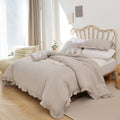 Hypoallergenic Cloud Queen Comforter Set For Adult, 3 Piece Ruffle Oatmeal Comforter Sets All Season - Hypoallergenic Ultra-Fluffy Quilt for Winter - Default Title