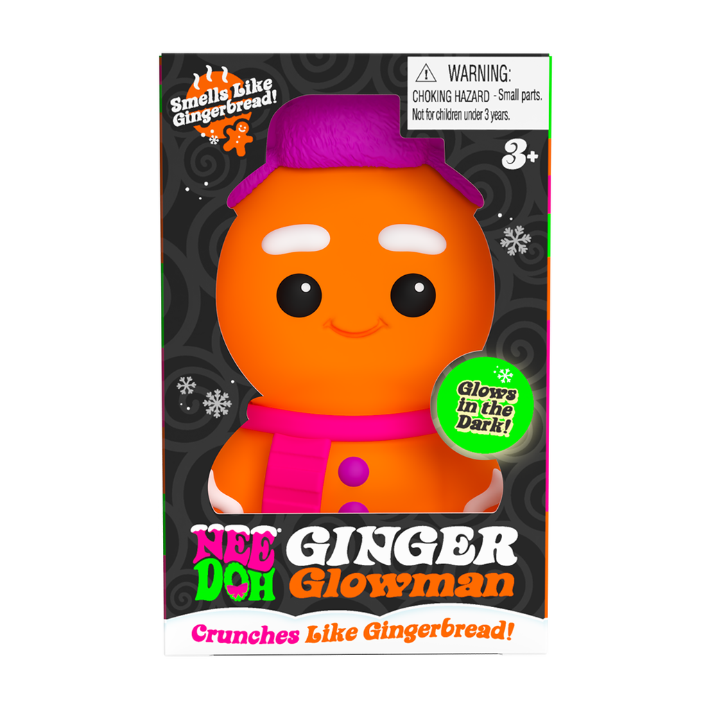 Cute Collectible NeeDoh Ginger Glowman | Select Copper Path - Dino Character Malt-Gel Filled Sensory Glob - Surprise Me! (Random Style)