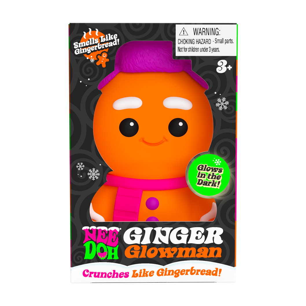 Cute Collectible NeeDoh Ginger Glowman | Select Copper Path - Dino Character Malt-Gel Filled Sensory Glob - Surprise Me! (Random Style)