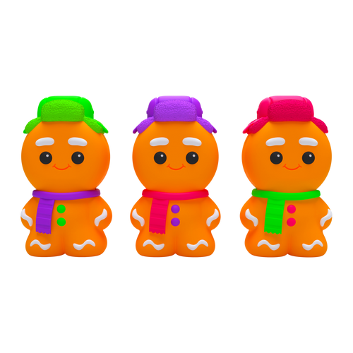 Cute Collectible NeeDoh Ginger Glowman | Select Copper Path - Dino Character Malt-Gel Filled Sensory Glob Detail