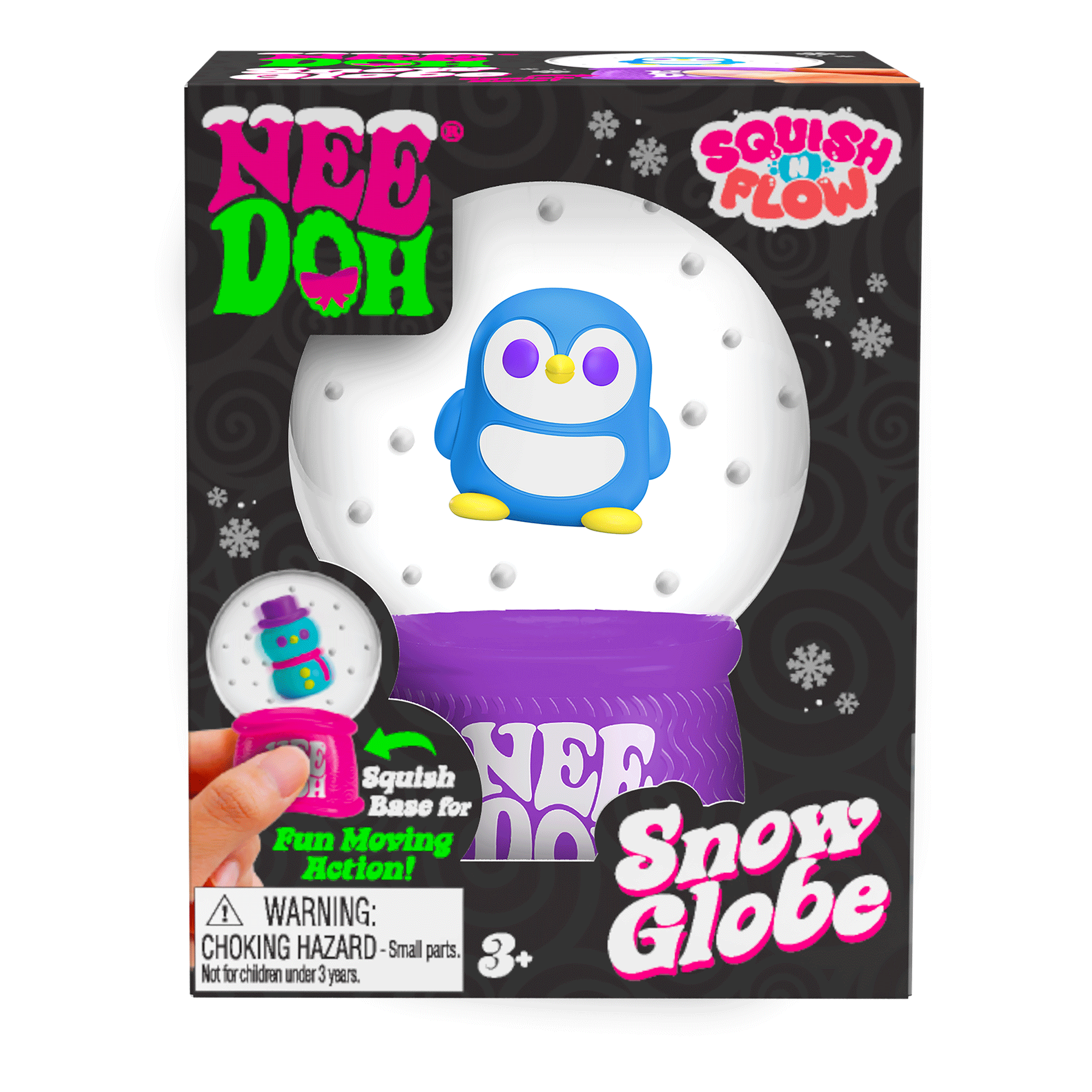 Ice-Cube Texture NeeDoh Squish N Flow Snow Globe | Signature Moonlit Lane - Translucent Jelly Cool Cube Sensory Toy - Default Title