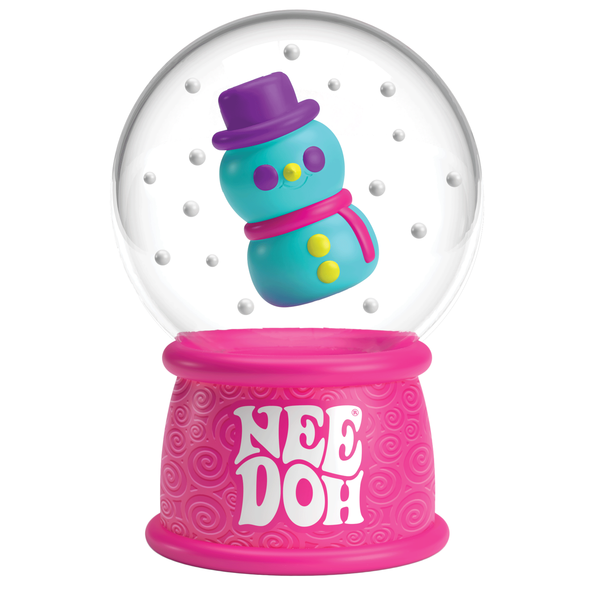 Ice-Cube Texture NeeDoh Squish N Flow Snow Globe | Signature Moonlit Lane - Translucent Jelly Cool Cube Sensory Toy Detail