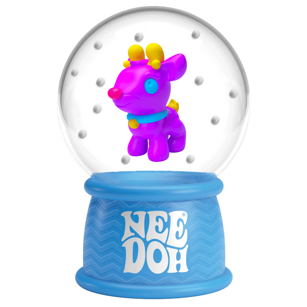 Ice-Cube Texture NeeDoh Squish N Flow Snow Globe | Signature Moonlit Lane - Translucent Jelly Cool Cube Sensory Toy Detail