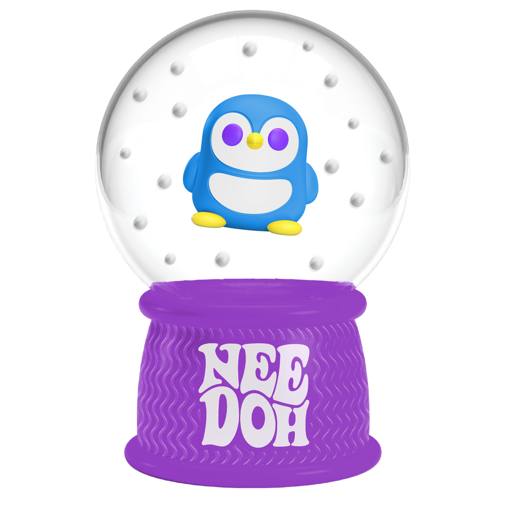 Ice-Cube Texture NeeDoh Squish N Flow Snow Globe | Signature Moonlit Lane - Translucent Jelly Cool Cube Sensory Toy Detail