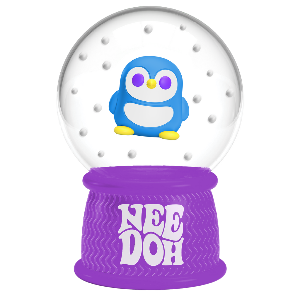 Ice-Cube Texture NeeDoh Squish N Flow Snow Globe | Signature Moonlit Lane - Translucent Jelly Cool Cube Sensory Toy Detail